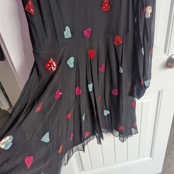 Blackmilk - XXL I Heart Sequins Black Sheer Romance Dress - Picture 6 of 9